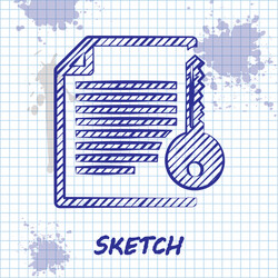 sketch line smart contract icon isolated on white vector image