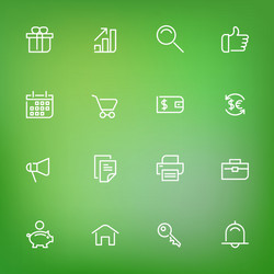 white thin line icons set for web and mobile vector image