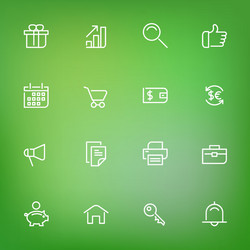 White thin line icons set for web and mobile vector