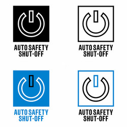 auto safety shut-off technology information sign vector