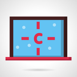 computer with carbon atom flat design icon vector image