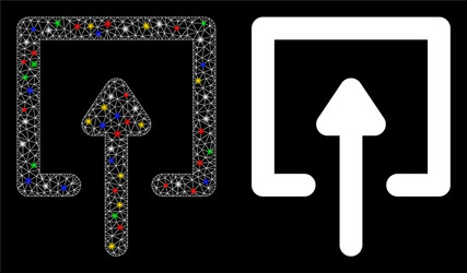Flare mesh network upload icon with spots vector