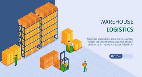 Logistics isometric web banner vector