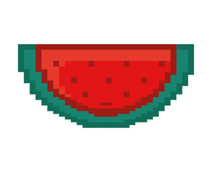 Fruits Pixel Art Icons Set Watermelon Stock Vector (Royalty Free)  1486643405