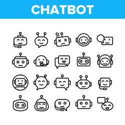Robot Chatbot Icon Set - AI Communication vector