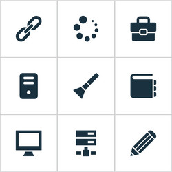 set of simple design icons vector