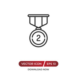 silver medal icon vector