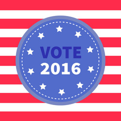 blue badge with striped red white line background Vector Image