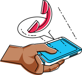 hand using smartphone with calling app vector