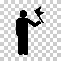 man with flag icon vector