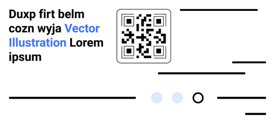 qr code with abstract lines and text elements vector image
