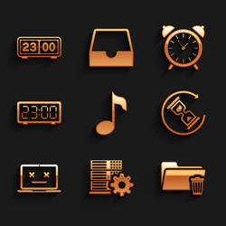 set music note tone server setting delete vector image