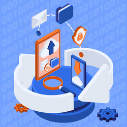 big data analysis processing vector image