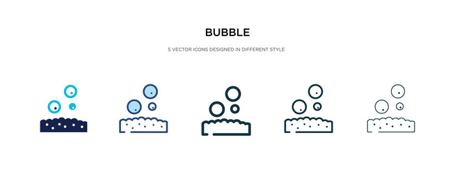 bubble icon in different style two colored vector image