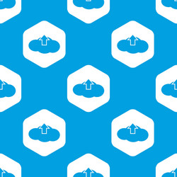 cloud upload hexagon pattern vector image