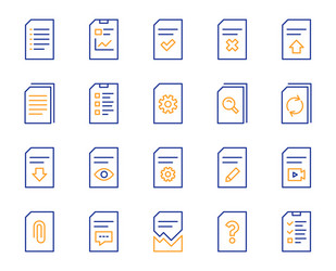 document line icons report checklist and copy vector image
