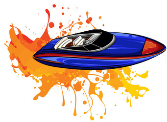 fast motorboat speedboat water vector