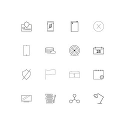 internet technologies linear thin icons set vector image