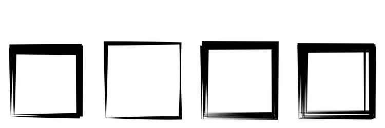 random square contour frame border element vector image