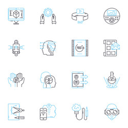 advanced methods linear icons set optimization vector image