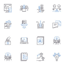 advocacy work line icons collection empowerment vector