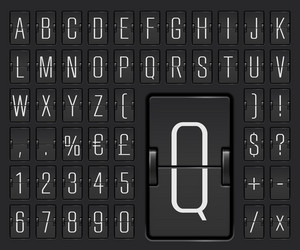 Airport terminal mechanical scoreboard vector