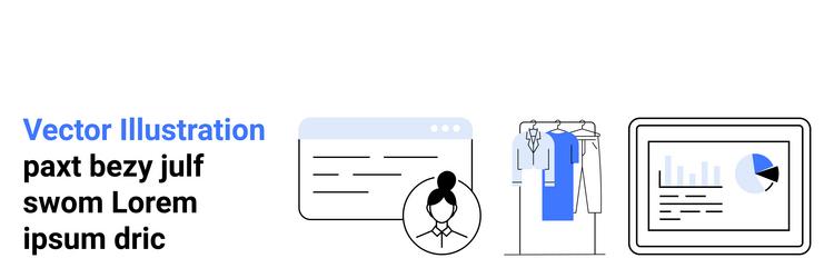 diverse elements including browser window user vector image