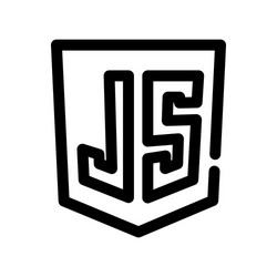 javascript icon in outline style vector image
