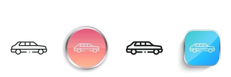 limousine icon thin linear regular and button vector image