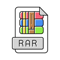 Rar file format document color icon vector