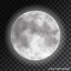 Realistic full moon Royalty Free Vector Image - VectorStock