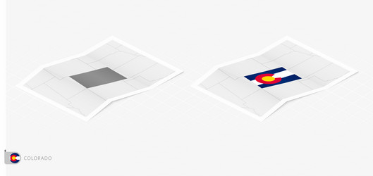 set of two realistic map colorado with shadow vector image