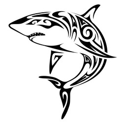 shark tattoo in tribal style Vector Image