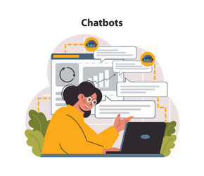 chat bot online communication with artificial vector image