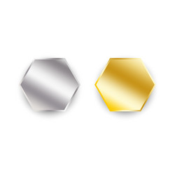 gold silver hexagons on light background abstract vector image