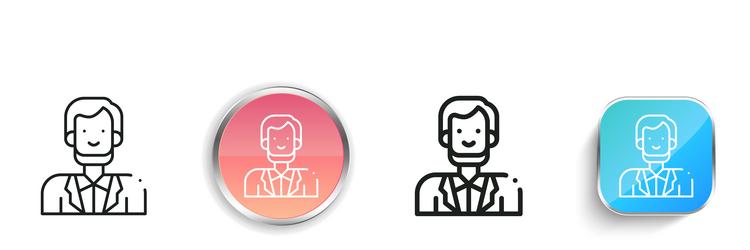 lincoln icon thin linear regular and button style vector image