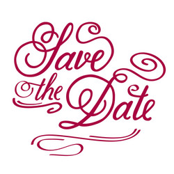 Save The Date Script vector image
