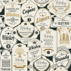 seamless pattern with labels for alcoholic drinks vector