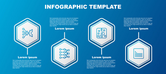 set line neural network and web developer vector image