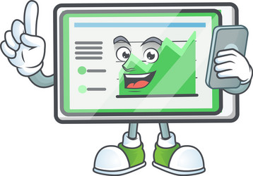 with phone up chart horizontal table for report vector image