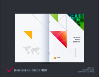 abstract double-page brochure design triangular vector image