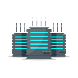 data center icon in flat style computer vector