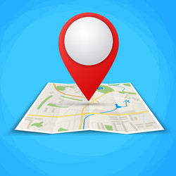 folded maps with color point markers vector image