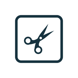 scissors icon rounded squares button vector image