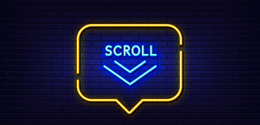 scroll down arrow line icon scrolling screen sign vector image