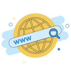 web search line icon www icons with magnifying vector image