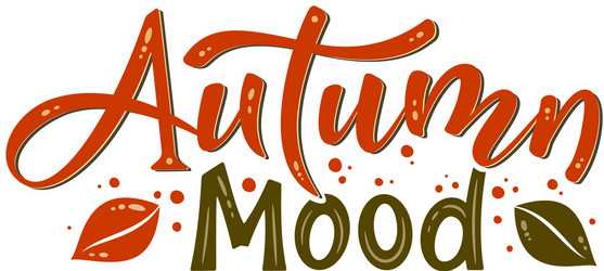 Autumn mood hand drawn lettering text with splash vector