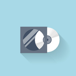 Flat compact disk icon for web vector