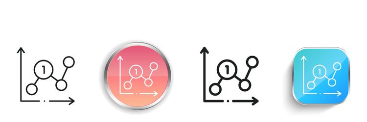 line chart icon thin linear regular and button vector image