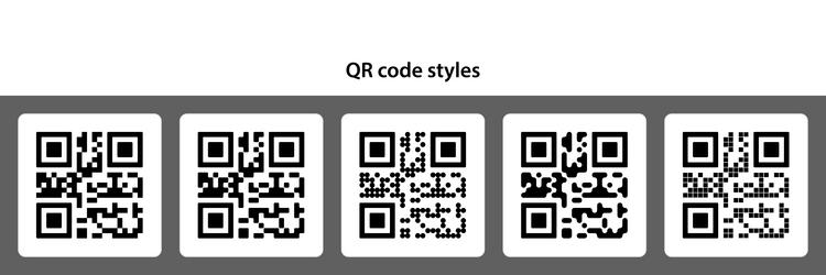 qr code styles square rounded circle metaball vector image